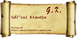 Gácsi Klaudia névjegykártya