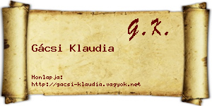 Gácsi Klaudia névjegykártya