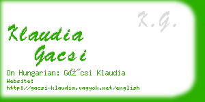 klaudia gacsi business card